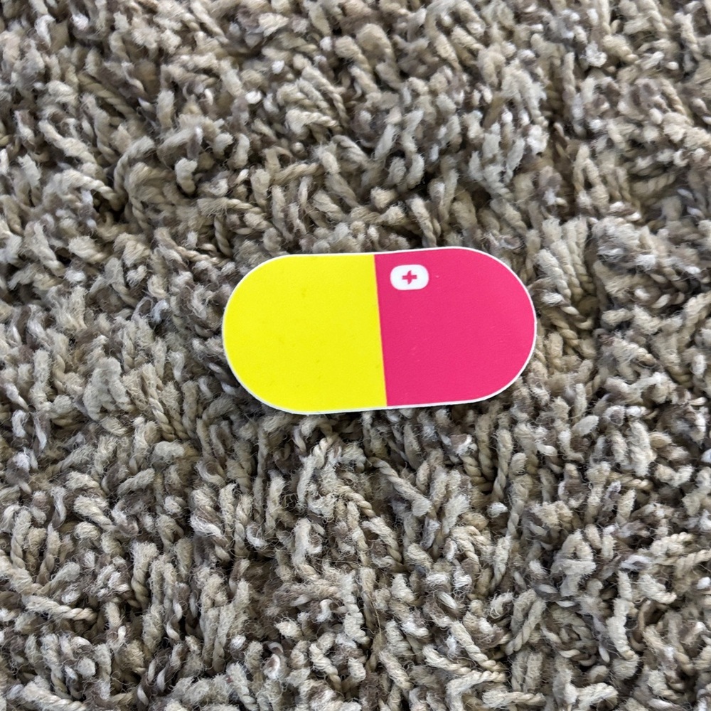 Figs Two-Tone Pink and Yellow Pill Sticker